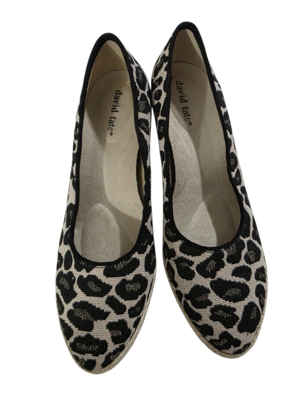 David Tate Women's Size 6 Leopard Print Espadrille Wedge Heels Comfort Pumps